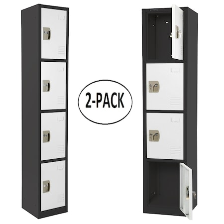 Adiroffice 12 in W, 12 in D, 72 in H, Steel ADI629-204-B-W-PKG-2